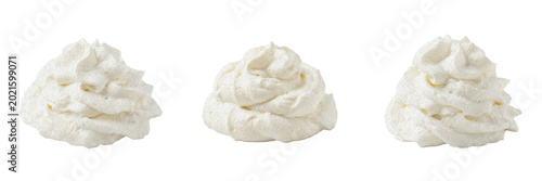 Bild auf Leinwand Swirl of Fresh White Whipped Cream or Creamy Yogurt Mousse for Delicious Dessert