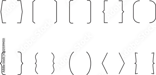 Bracket Collection: A compilation of various bracket symbols meticulously arranged, offering a versatile visual resource for design and informational purposes.png