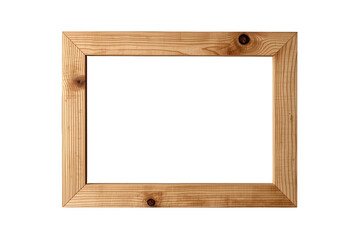 Wooden frame creating a rustic border for content, showcasing natural timber texture with visible grain on transparent background