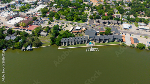 Aerial View of Granbury City Beach Park Captured with DJI Mini 5 Pro, Texas, USA.