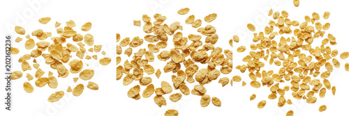 Tableau sur toile Pile of Crushed Toasted Peanut Pieces and Nuts Top View Isolated on White Backgr