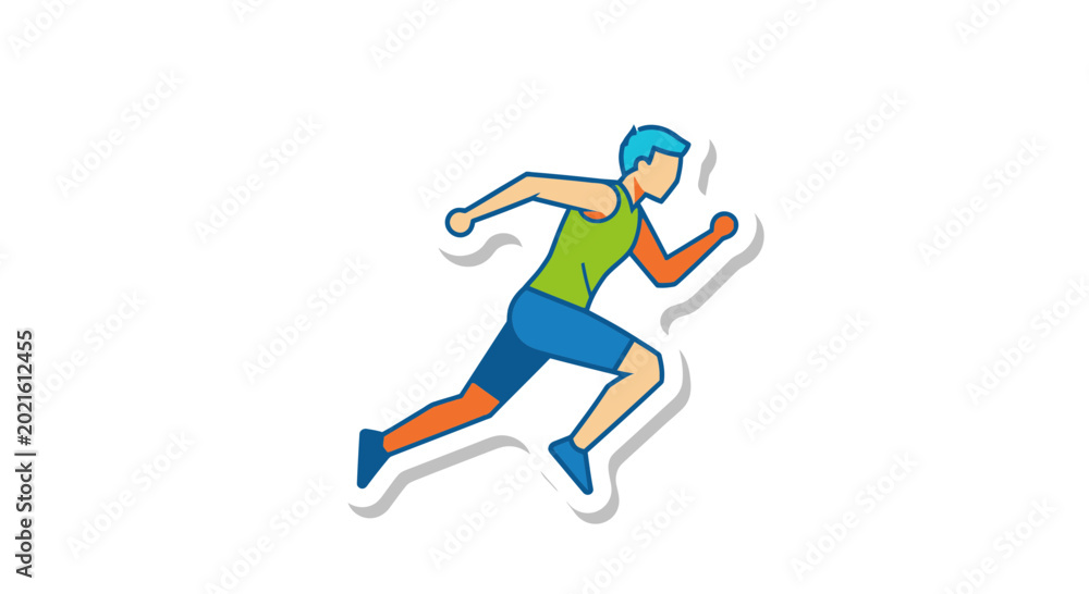 Obraz premium Man Running Illustration 1.