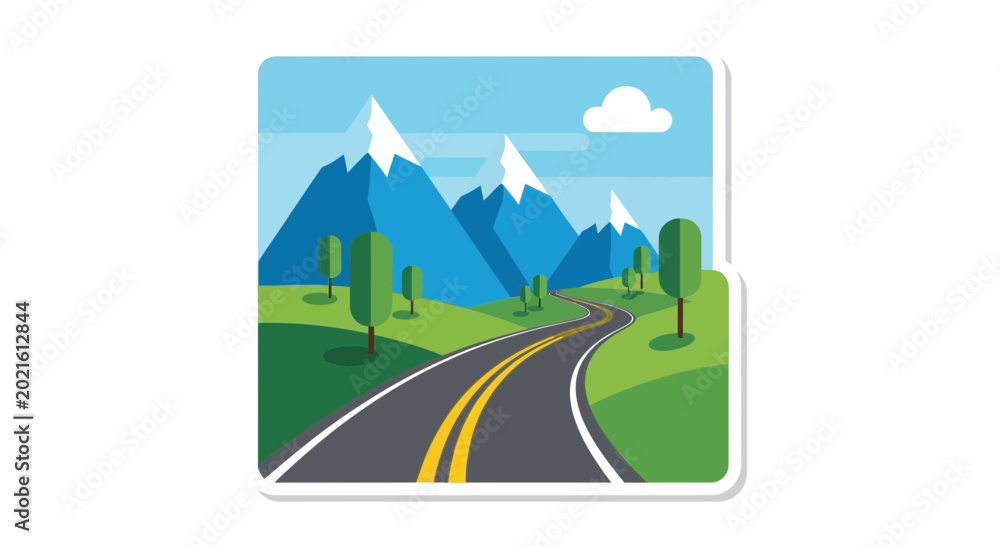 Fototapeta premium Winding Road Through Mountains.