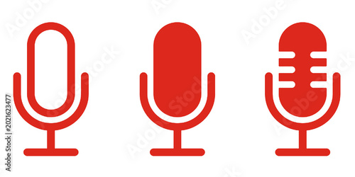 Bild auf Leinwand Audio/Volume/Karaoke/Podcast Microphone Icons.