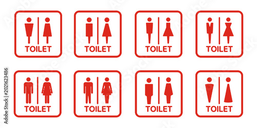 Bild auf Leinwand Toilet symbols/pictograms: male and female icons.