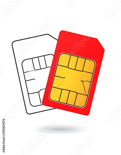 SIM card and chip illustration.