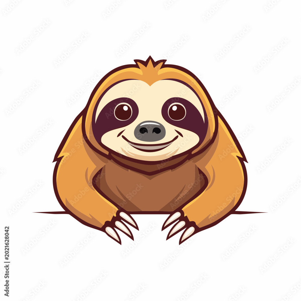 Fototapeta premium Cute Cartoon Sloth Illustration