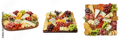 Obraz na plátně Charcuterie board assorted appetizers premium PNG stock photo, realistic caterin