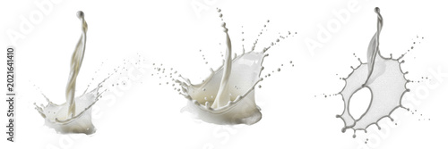 Obraz na plátne Fresh Milk Splash White Liquid Exploding Spray Wave for Dairy Product Package Be