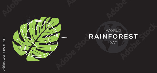 Photography World Rainforest Day Celebration with Tropical Flora and Fauna, vector illustration