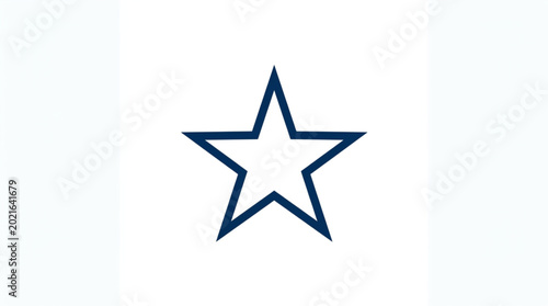Simple Outline Star Shape Isolated on White Background.