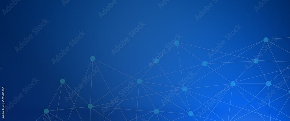 Obraz premium Digital network connection forming a blue abstract wave design, representing data transmission, modern technology, and global communication in a futuristic background