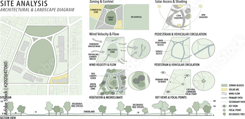 Site Analysis Diagram for Architectural and Landscape Design