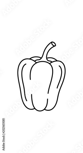 Bell pepper line art icon on white background
