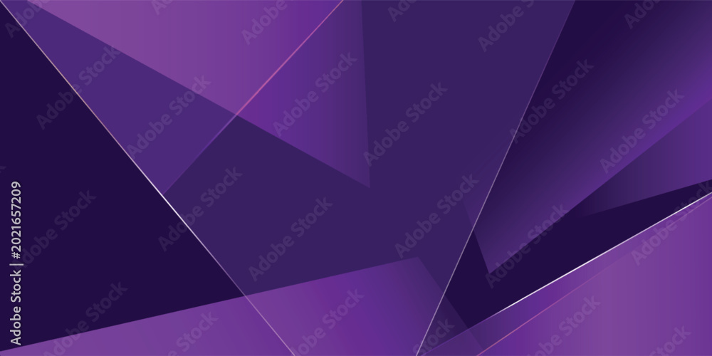 Fototapeta premium Luxury abstract deep purple background featuring futuristic geometric polygon shapes and sharp diagonal lines with glowing light accents. Premium modern design with vibrant violet gradients