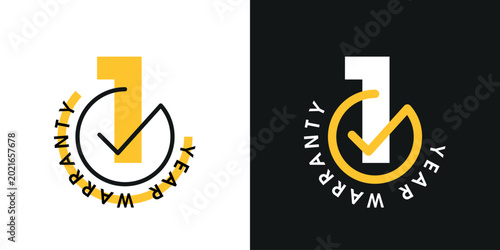 1 Year Warranty Badge for Product Quality Guarantee.