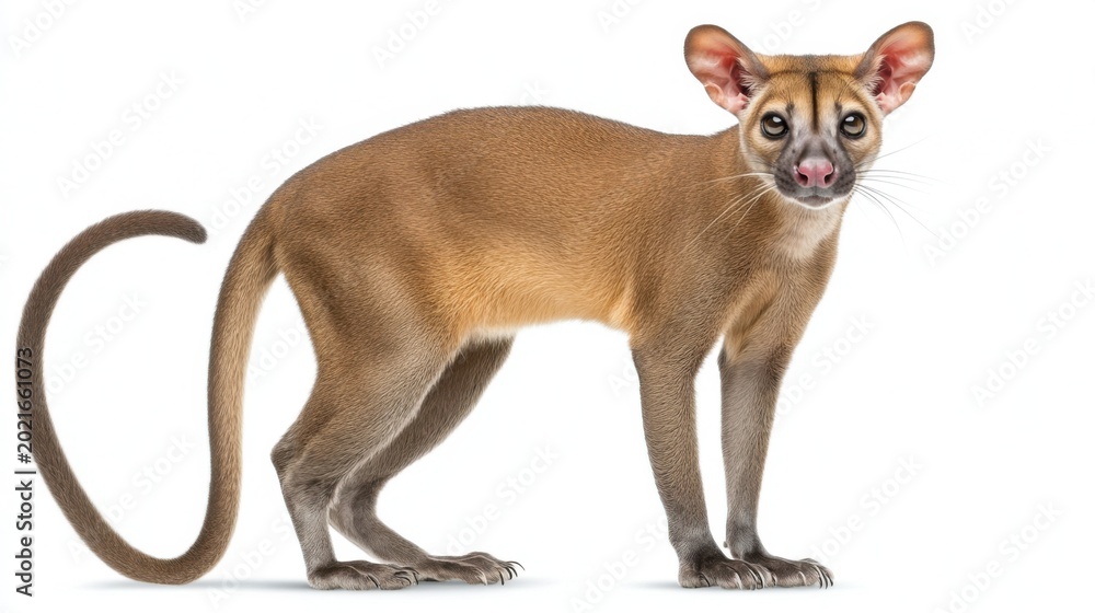Fototapeta premium Fossa Standing Alert with Extended Tail