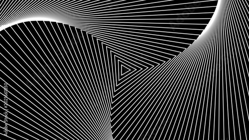 Quadro su tela Hypnotic Concentric Triangles Op Art Black and White Background