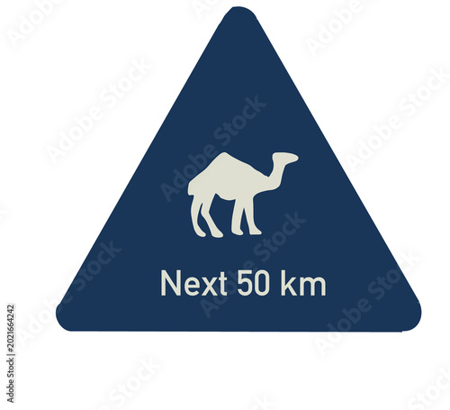Camel sign road