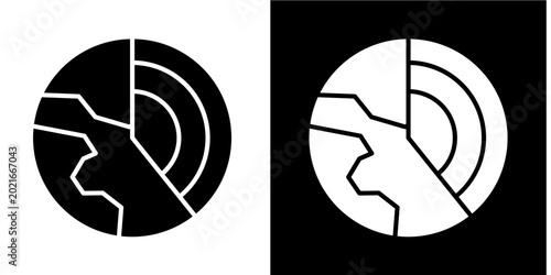 Принти на полотні Earth Layers  Icon Set White Glyph Style Collection