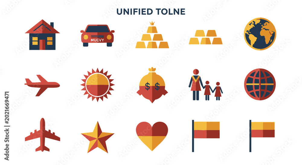 Fototapeta premium Spain tourism travel symbols icons set.