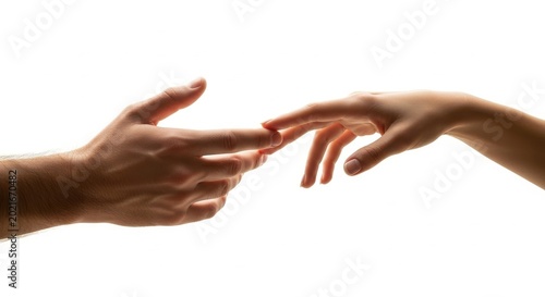 Gentle Human Hands Reaching Out in a Delicate Connection, Symbolizing Support and Unity