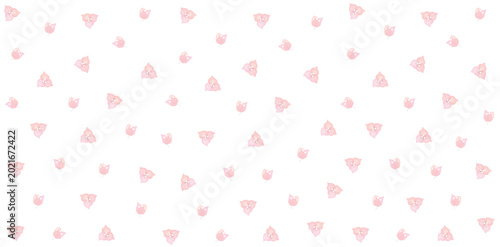 Bild auf Leinwand Delicate watercolor pink bougainvillea flower petals seamless pattern on white background