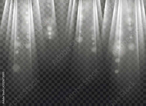 Photography Rays of light. Vector shining effect