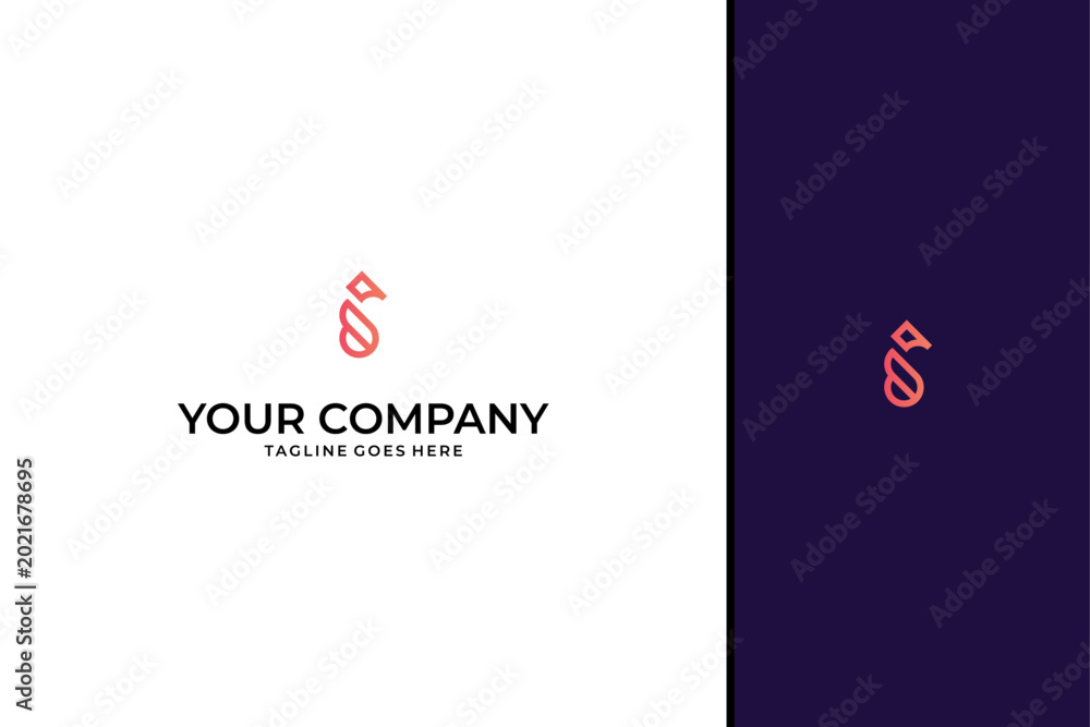 Obraz premium Minimalist Letter S Bird Logo Design Template for Corporate Identity Branding