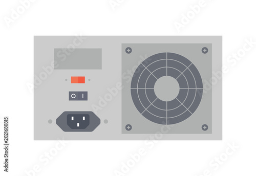 Tableau sur toile Illustration power supply for computer isolated