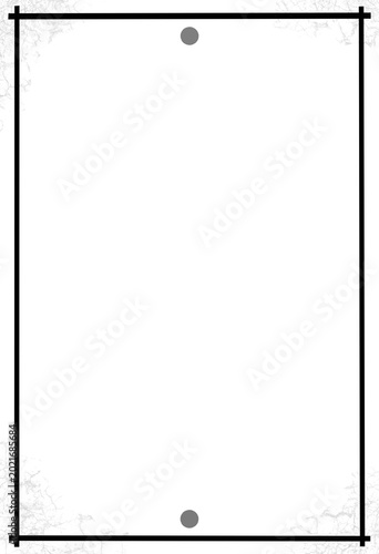Minimalist Black Border Frame with Grunge Texture, Aesthetic Blank Stationery Mockup for Invitations and Quotes