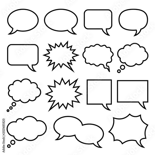 Speech Bubbles Collection: Diverse Shapes and Styles for Communication Ideas