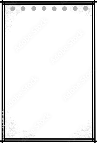 Minimalist Top Punch Holes Paper with Double Border, Aesthetic Grunge Flip Notepad Background for Planning and Calendar Design