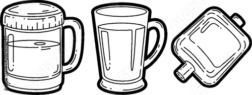 Digital camera silhouette with abstract line art texture