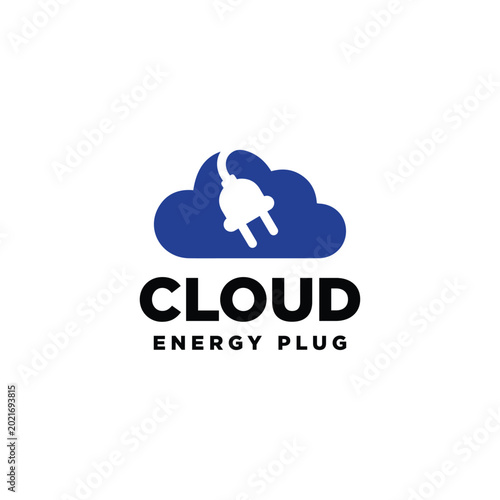 Cloud Energy Plug Logo Vector Simple