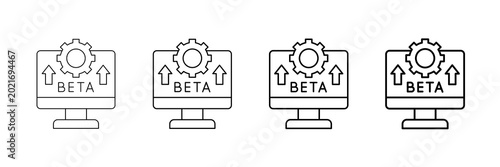 Tableau sur toile Beta Release Icons Vector Set In Different Stroke Line Style