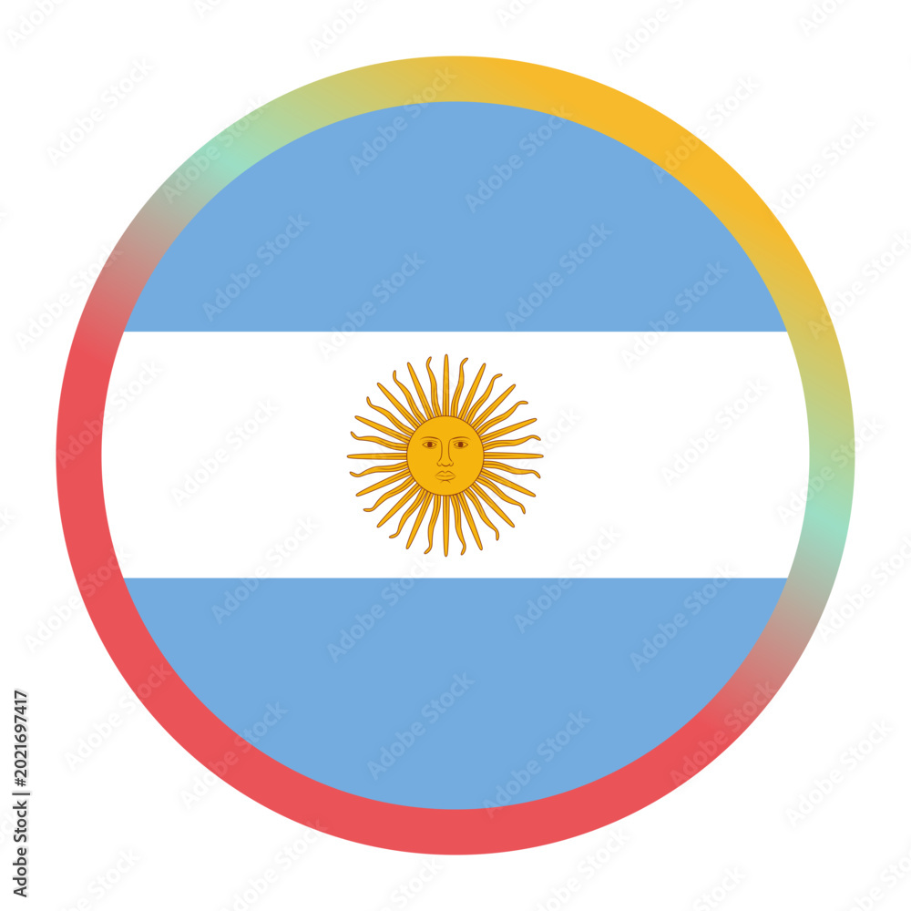 Obraz premium Argentina of arms on vibrant gradient background