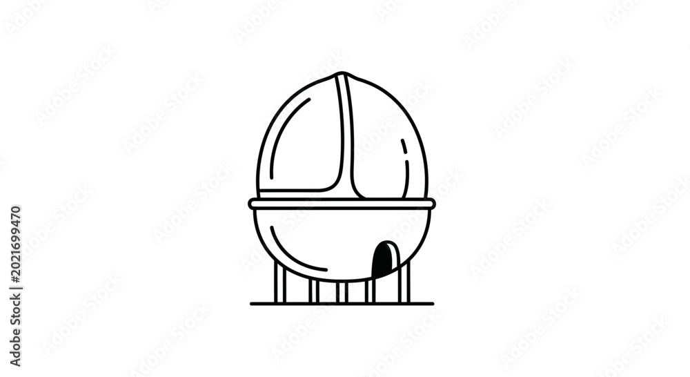 Fototapeta premium Futuristic Egg Pod Home on Stilts, Modern Eco Dwelling