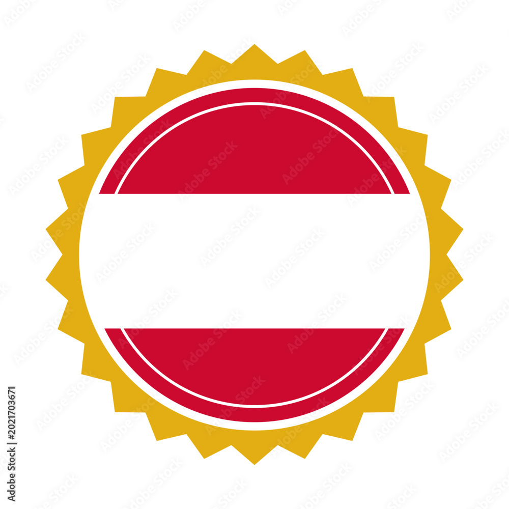 Obraz premium Austria of arms emblem on golden sunburst background