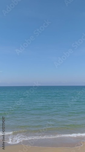 Aerial drone view of over tropical sea waves. Royalty high-quality free best stock of beautiful wave calm, blue water surface background for rest relax on vacation, journey, trip. Turquoise background