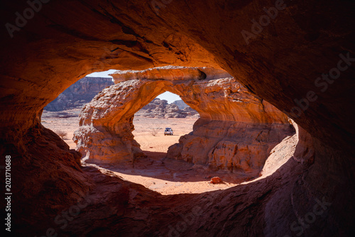 Fotografie Djanet Desert Algeria – Tassili n’Ajjer Sahara Landscape at Sunset