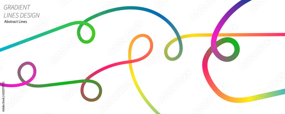 Fototapeta premium Colorful gradient lines design on white background abstract art line art colorful gradient background abstract movement creative energetic