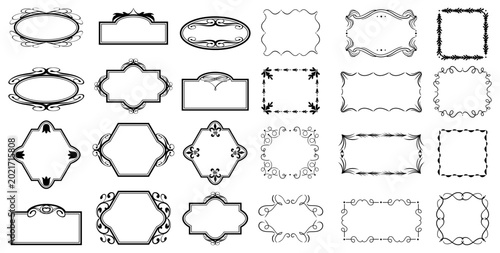 Fotografi decorative frame border vectors ornate vintage floral geometric borders collecti