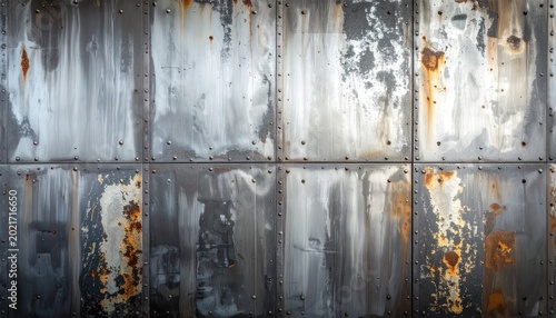 Weathered metal panel texture grunge background for industrial designs
