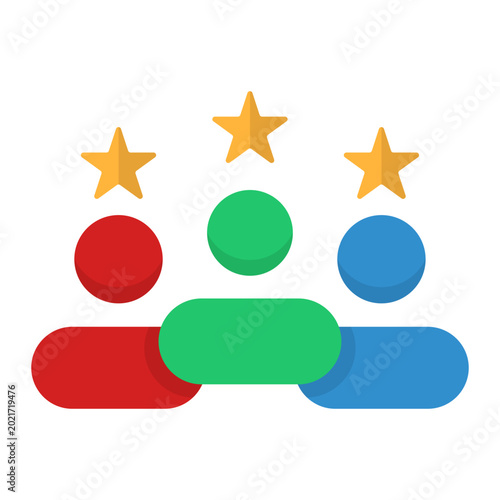 Loyal customer satisfaction and retention flat color icon
