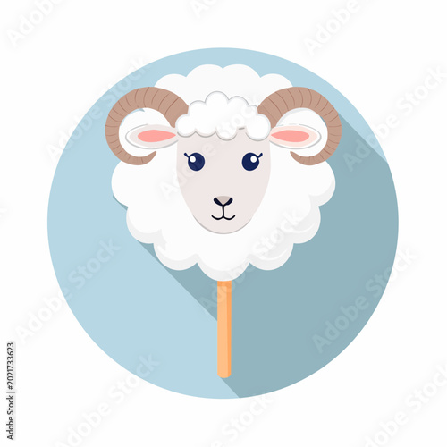 Cute Sheep Head on a Stick