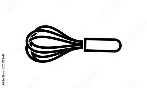 Black Bold Kitchen Whisk - Clean and Simple Artwork