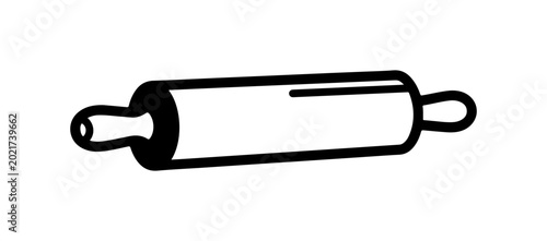 Black Rolling Pin with Handles - Clean and Simple SVG Icon