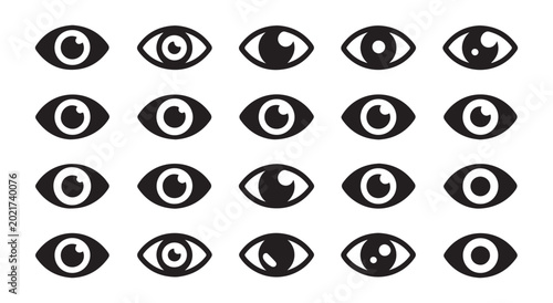 Принти на полотні Human eye icon set in vector, a collection of different eye shapes
