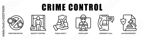 Foto Crime Control web banner icon illustration concept